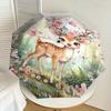 1PC Deer Flowers Umbrella-8-Rib Reinforced, Automatic Open, Lightweight & Durable, Fashion Accessory for Outdoor, H0355