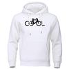 Cool Font Bicycle Simple Stroke Design Printed Hoody Men'S Crewneck Casual Sweatshirt Autumn Loose Hooded Fleece Warm Tops