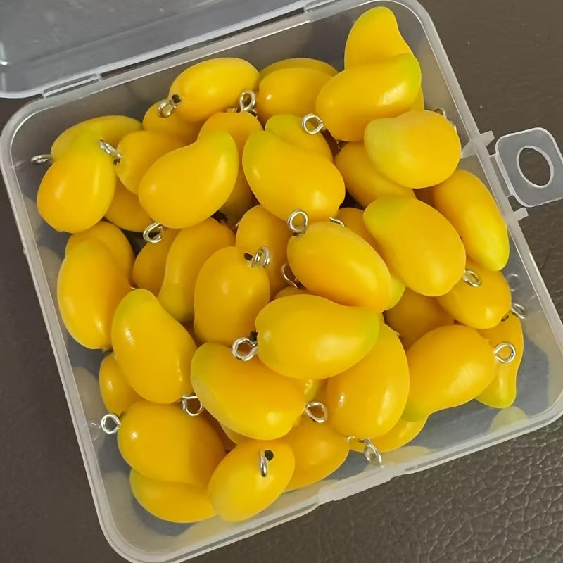 Resin Mini Fake Fruit Pendants 5Pcs Realistic Simulation Ornaments for DIY Greeting Card Decor Craft Making Supplies