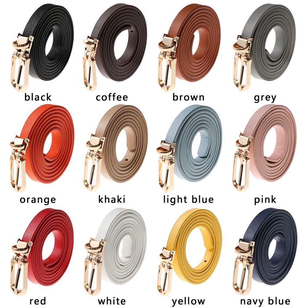 Fashion Candy Color Graceful Faux Leather Belts Dress Strap Thin Skinny Waistband Adjustable Belt