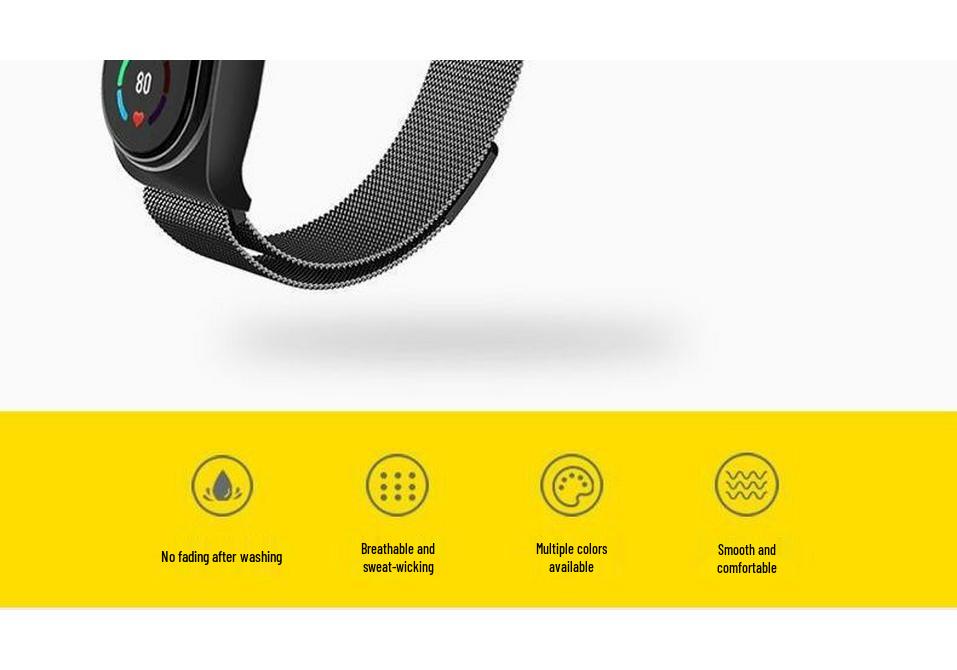 Миланский магнитный ремешок из нержавеющей стали для Xiaomi Band 7/6/5/4/3 NFC