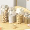Rice Storage Container Sealed Jar Food Grade BPA Free Handle Design Dustproof Transparent Cereal Container Flour Bin