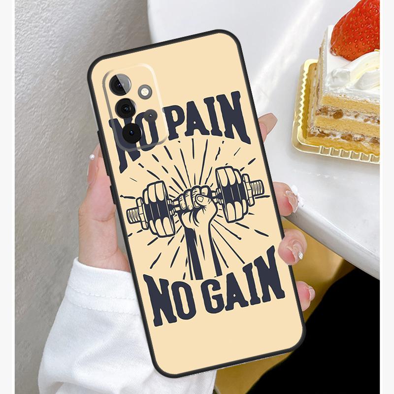 Без боли нет результата Тренажерный зал Чехол Для Samsung Galaxy A52 A32 A12 A14 A34 A54 A51 A71 A53 A33 A13 A15 A25 A35 A55 Чехол
