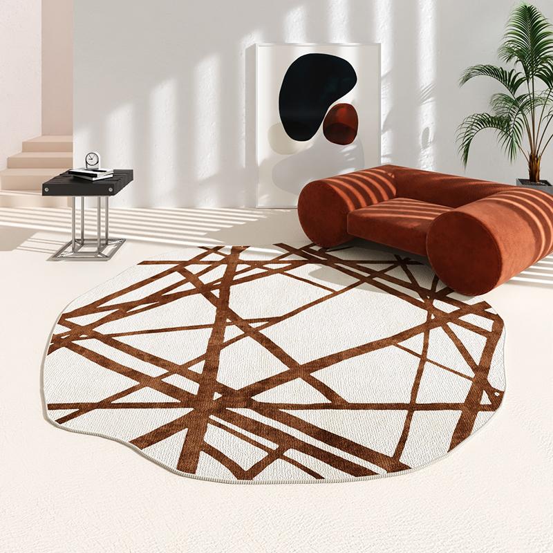Irregular Carpets for Living Room Home Washable Non-slip Mat Modern Minimalist Bedroom Decor Round Carpet Thicken Lounge Rug