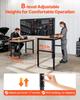 Adjustable Workbench, 680 kg Capacity, 122 x 60 cm Oak Wood Top Workbench with 67-102 cm Height Adjustment, Heavy-Duty Hardwood Worktable for Garage,