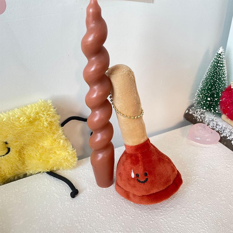 Пробка для туалета, плюшевая кукла, брелок, мультяшный туалетный вантуз, наполнитель, мягкие куклы, брелок, кулон, рюкзак, подвески, сумка, декор, подарки