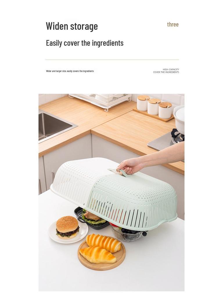 Складная Дышащая Прямоугольная Пыленепроницаемая Крышка для Блюд - Защита от Мух, Большой и Маленький Размеры