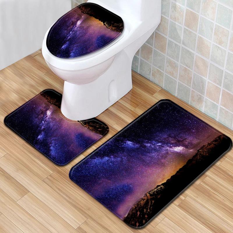 Star Bathroom Floor Mat Toilet Three-Piece Set