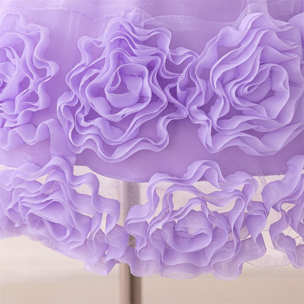 3D Цветочные платья для девочек на свадьбу, пышное платье с рукавами-крылышками для девочек на первый день рождения, крещение, церемония, платье принцессы из тюля