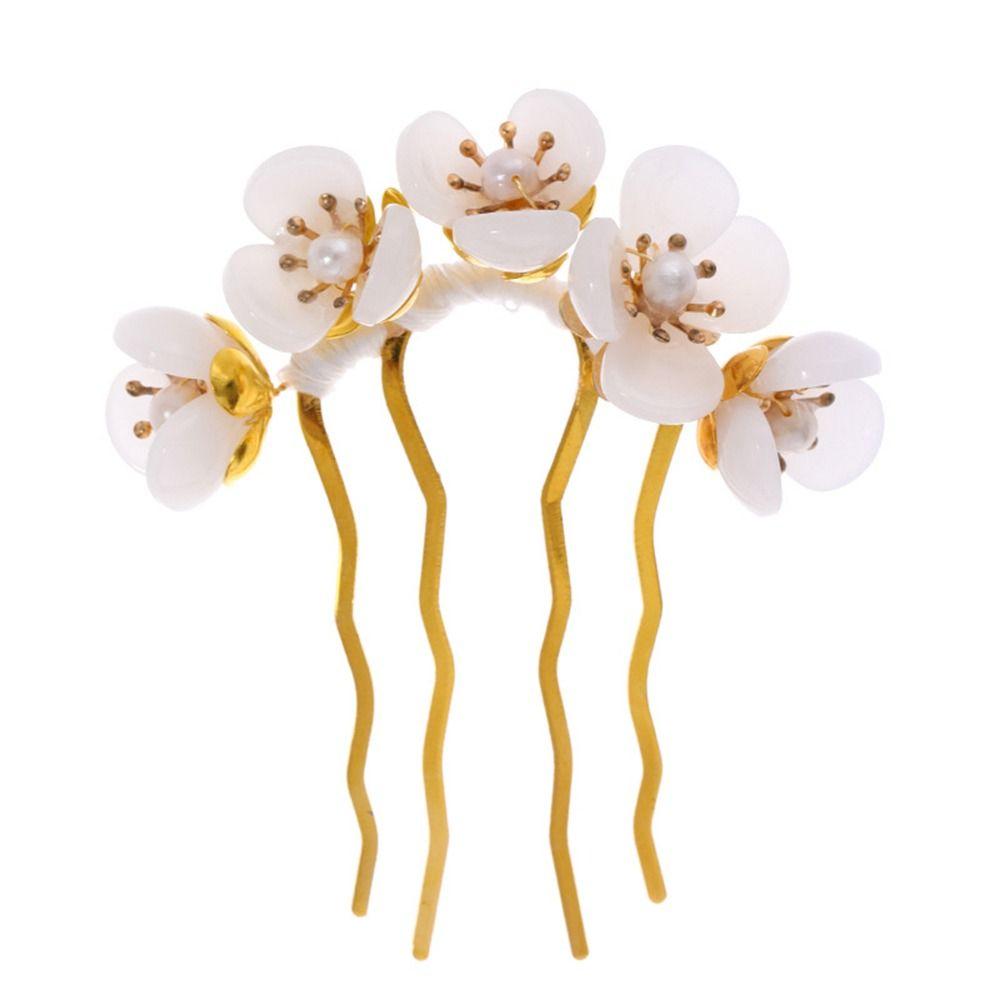 Pearl For Women Headwear Disk Hair U Shaped Hairpin Hair Accessories Hair Fork Flowers Hair Stick