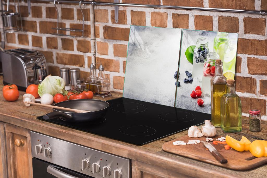 Glass protective plate for the stove 2x45x52 Fruit