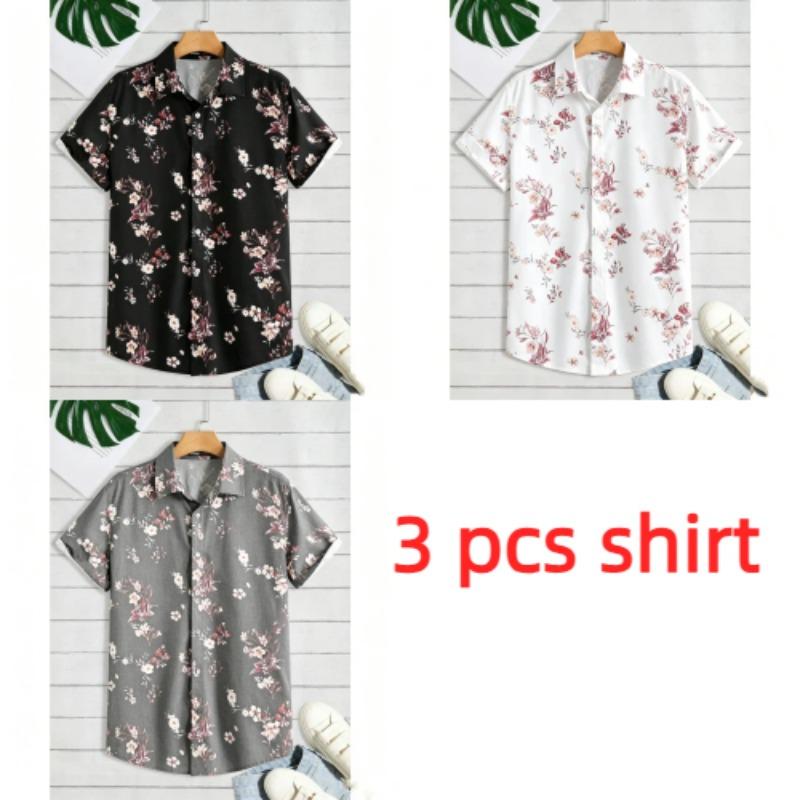 Multiple Colors Available Flower Printing Shirt Summer Hawaiian Beach Vacation Clothing Men's Fashion Street Style Shirt Daily Men's and Women's Shirt