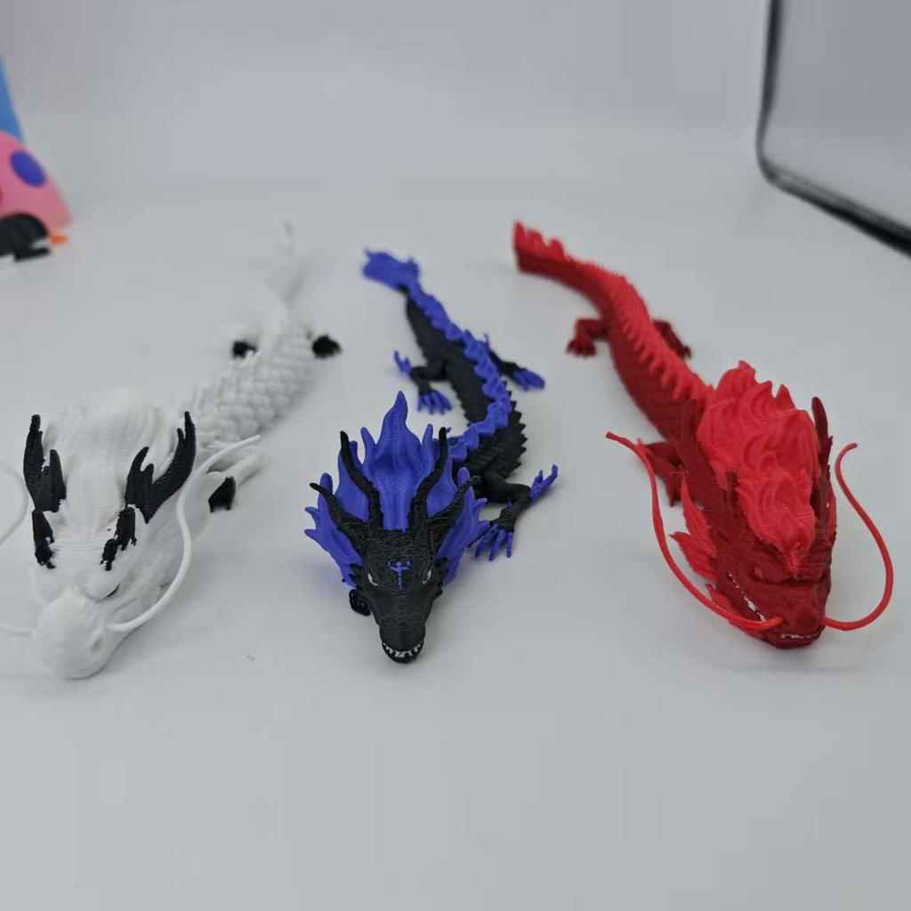 3D Printed Dragon With Eyes, Articulated 3D Printed Animals, 3D Printed Toys For Anxiety And ADHD Relief, Unique Home Decor