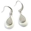 [N3026] - Silver Earrings 'Sissi' Silver White (ceramic)