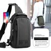 Men's Fashionable Waterproof Nylon Chest & Shoulder Bag with Charging Feature