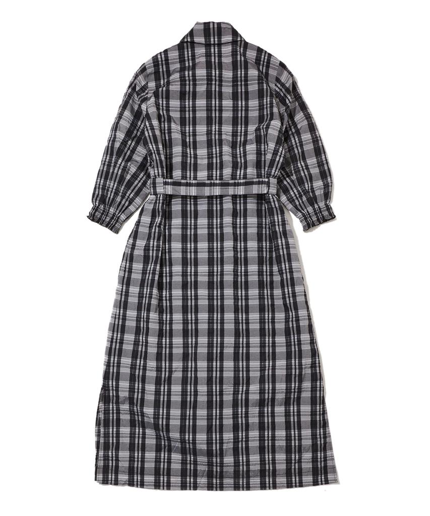 Penfield Sheer Check Straight Dress Black_Fs1Ws02F
