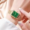 Square Dial Rhinestone Quartz Watch Slim Strap Rhinestone Watch Women Quartz Watch  Casual Wear