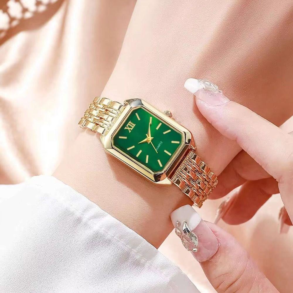 Square Dial Rhinestone Quartz Watch Slim Strap Rhinestone Watch Women Quartz Watch Casual Wear