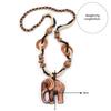 Wholesale Price Hot Sale for Women Necklace Long Hand Made Bead Wood Elephant Pendant Ethnic Style
