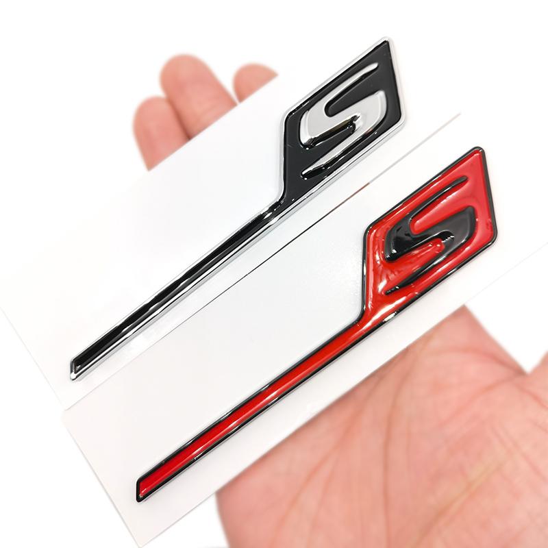 New ABS S Badge Car Rear Emblem Sticker for Mercedes Benz w117 cla45 w205 c63 w212 e63 w207 w176 a45 x156 gla45 AMG Styling fff1