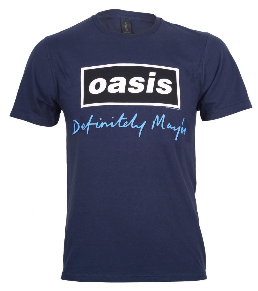 Футболка Oasis Definitely Maybe Текст Логотип Decca Официальный Воссоединение 2025 Новый Синий