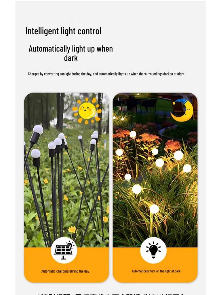 Outdoor Rainproof Solar Firefly Garden Lights
