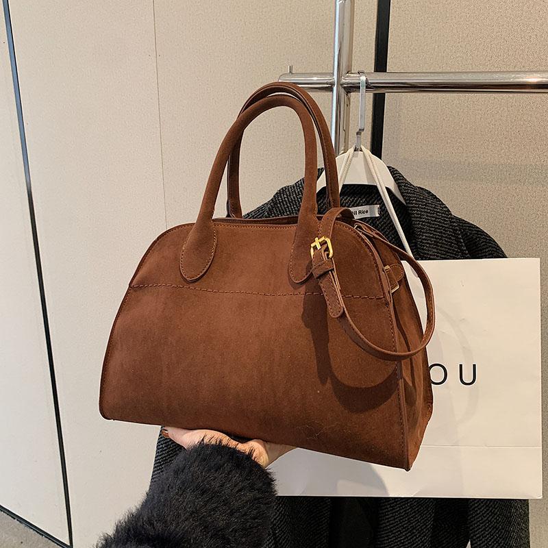 Красные женские сумки большого размера из натуральной замши в стиле ретро, сумка-шоппер через плечо, роскошные дизайнерские сумки