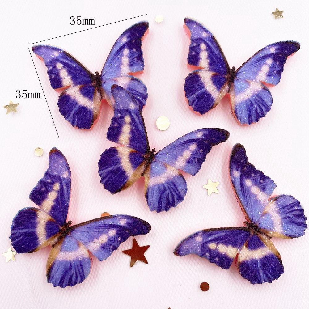 10 шт. фетровая ткань с блестками и блестками, красочная аппликация в виде бабочки, шитье
