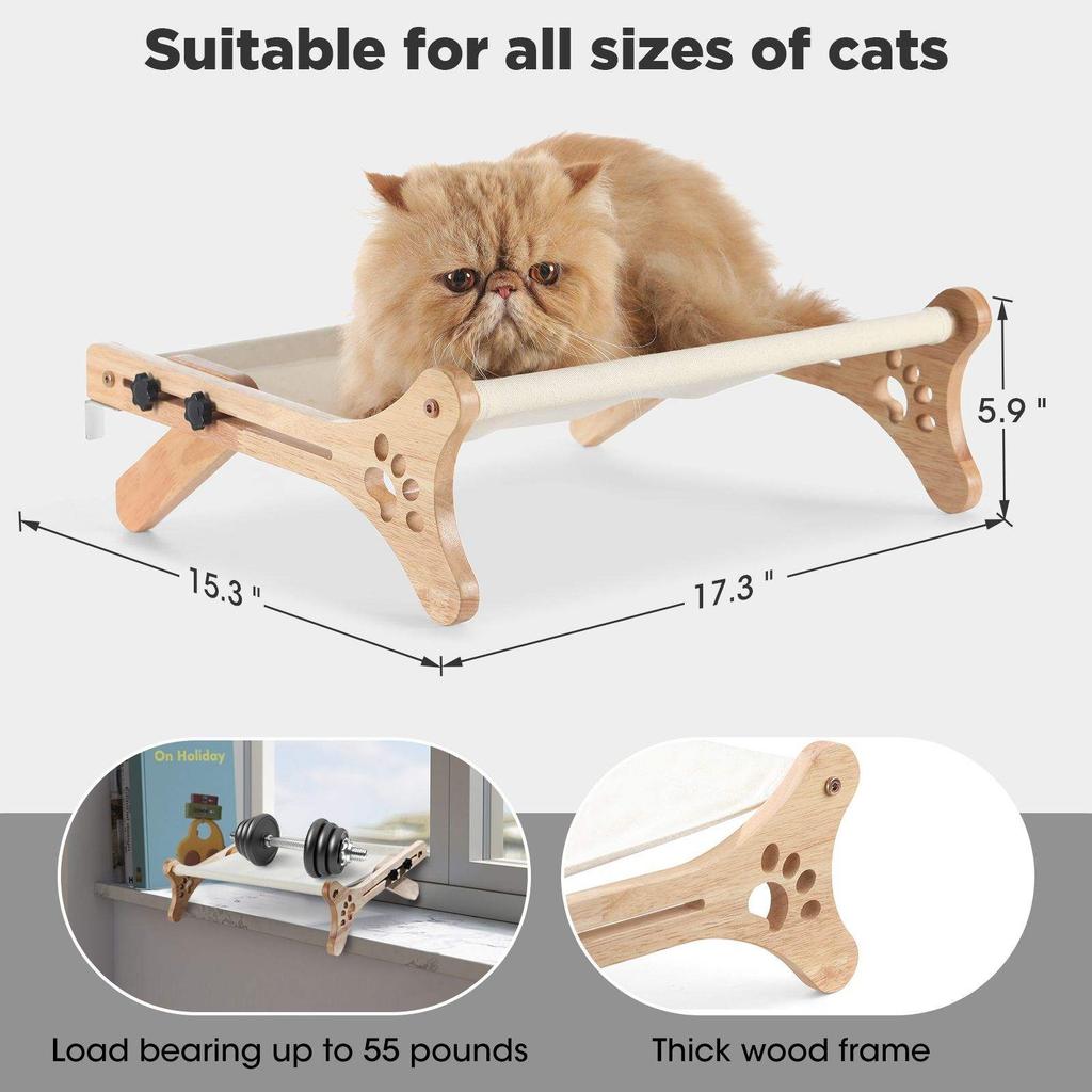 Spot-on Wholesale Wooden Wall-mounted cat Bed Hanging cat Bed for Window-side Use Hammock for Cats