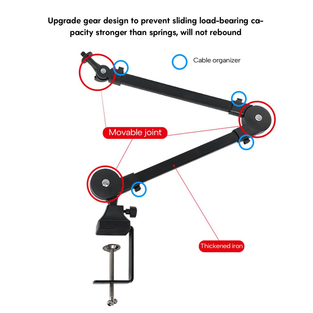 Профессиональная металлическая стойка для микрофона, устойчивая и держатель микрофона, идеально подходит для записи и подкастинга