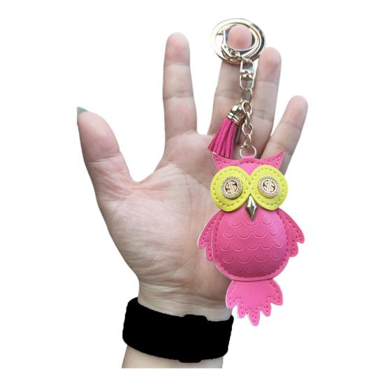 Брелок для ключей в виде совы, компактный, легкий, из искусственной кожи, подвеска для ключей, сумок, рюкзаков, аксессуаров