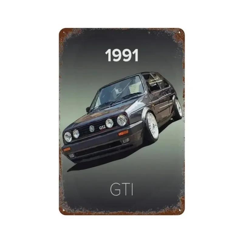 Металлический постер 80-е GTI Спортивный классический автомобиль Ретро Металлическая жестяная табличка Постер для бара Клуба Стены Дома Винтажная настенная тарелка Подвеска