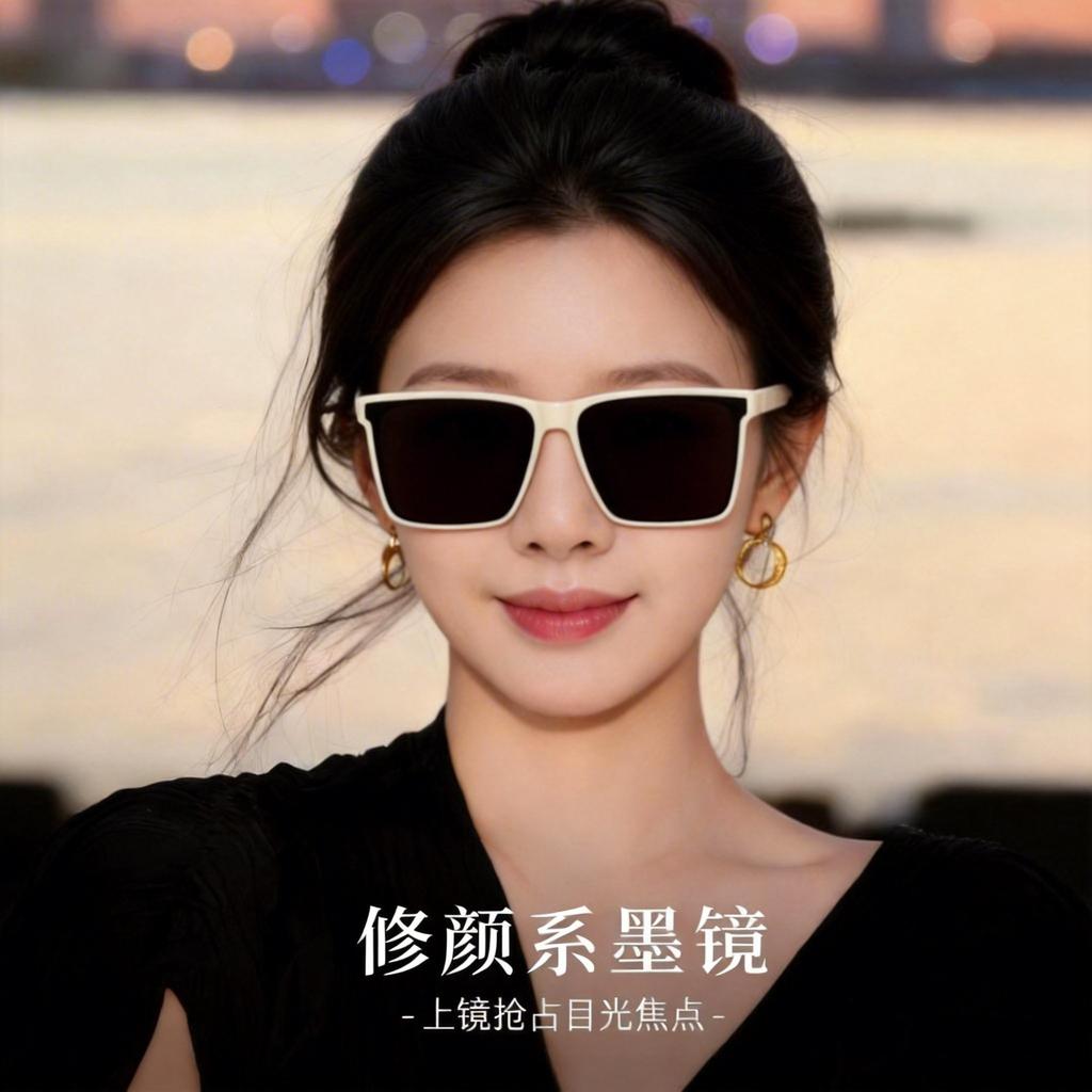 European and American style polarized sunglasses for men and women, new UV protection driving glasses, fishing square-frame large-face sunglasses