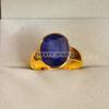 Blue Sapphire Oval Cut With 925 Sterling Silver Gold Plated Ring For Men #B580 JL375686462974