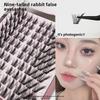 Nine-Tailed Rabbit Eyelashes: Voluminous Photogenic Lash Set with Thick and Fine Black Stems.