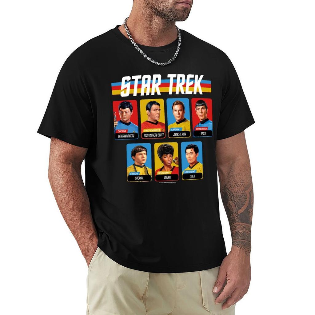 Star Trek Original Series Retro Full Color Crew Portrait Panels Tshirt Plus Size Lightweight Top