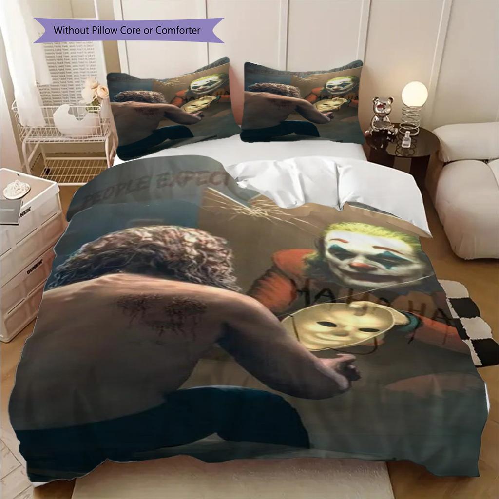 Joker Makeup Tutorial Transform Clown Threepiece Set 1 Duvet Cover 2 Pillowcase Without Core Bedding Set Christmas Birthday Gift