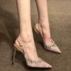 Fashion Women's High Heel Shoes Elegant Fad Dress Shoes Sexy Thin Heels Party Women Pumps Wedding Shoe Shiny Crystal Pumps Zapatos Mujer