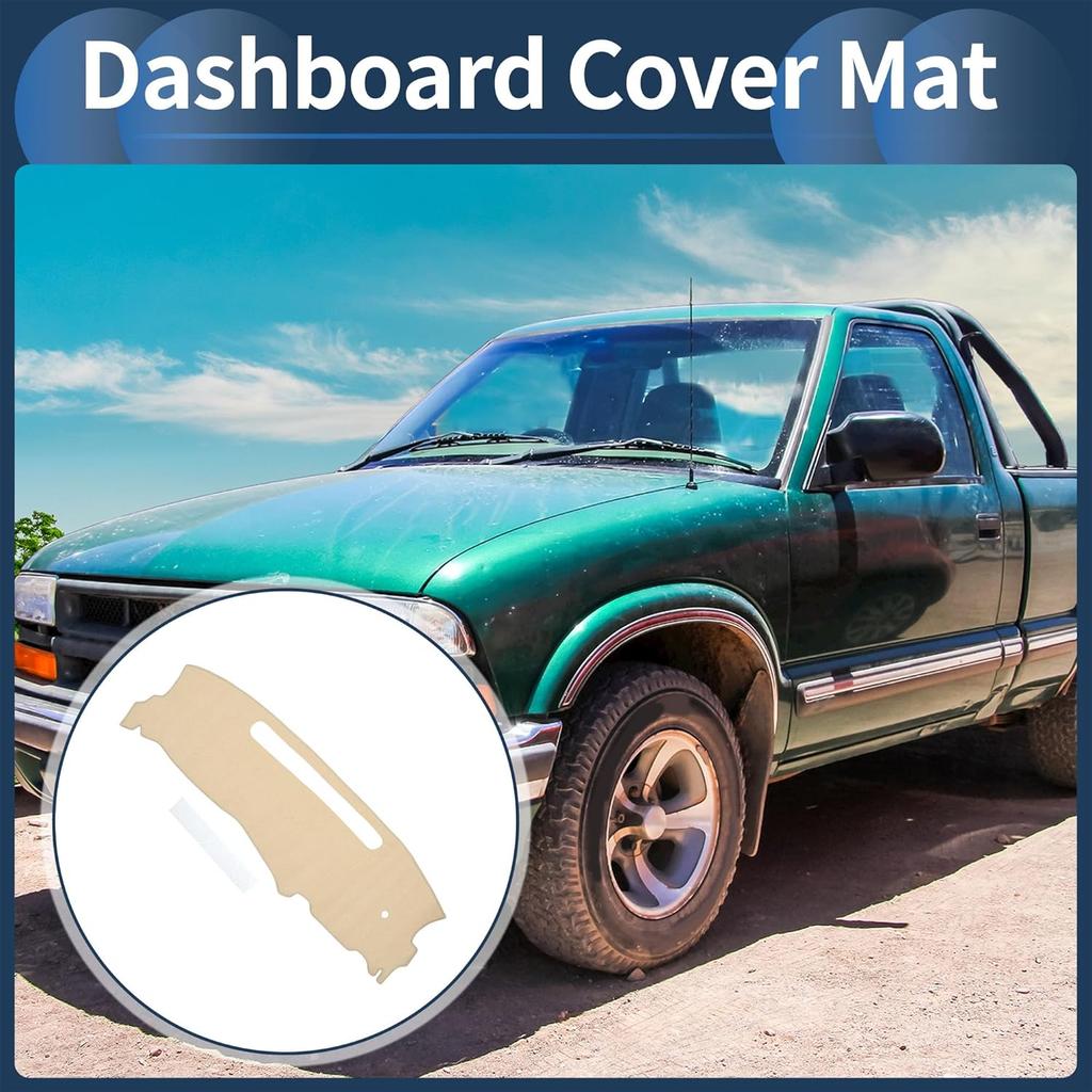 Dashboard Cover Dash Cover Mat Carpet for Chevy S10 Blazer 1998-2005 Polyester Beige