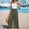 2025 New Women's Trousers Fashionable Loose Solid Color Casual Comfortable Wide Legs