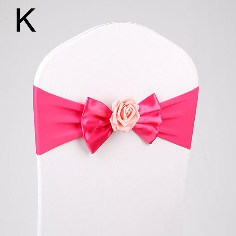 1PC Stretch Chair Bands Bowknot Flower Chair Sashes Banquet Event Decor Wedding Party Supplies