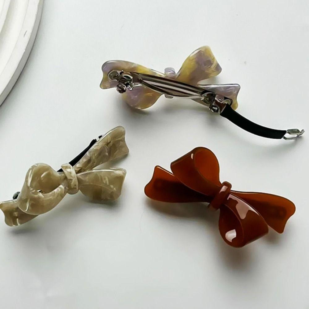 3D Butterfly Knot Hair Clip Acetic Acid Duckbill Clip Cute Bangs Hairpins  For Women Girls