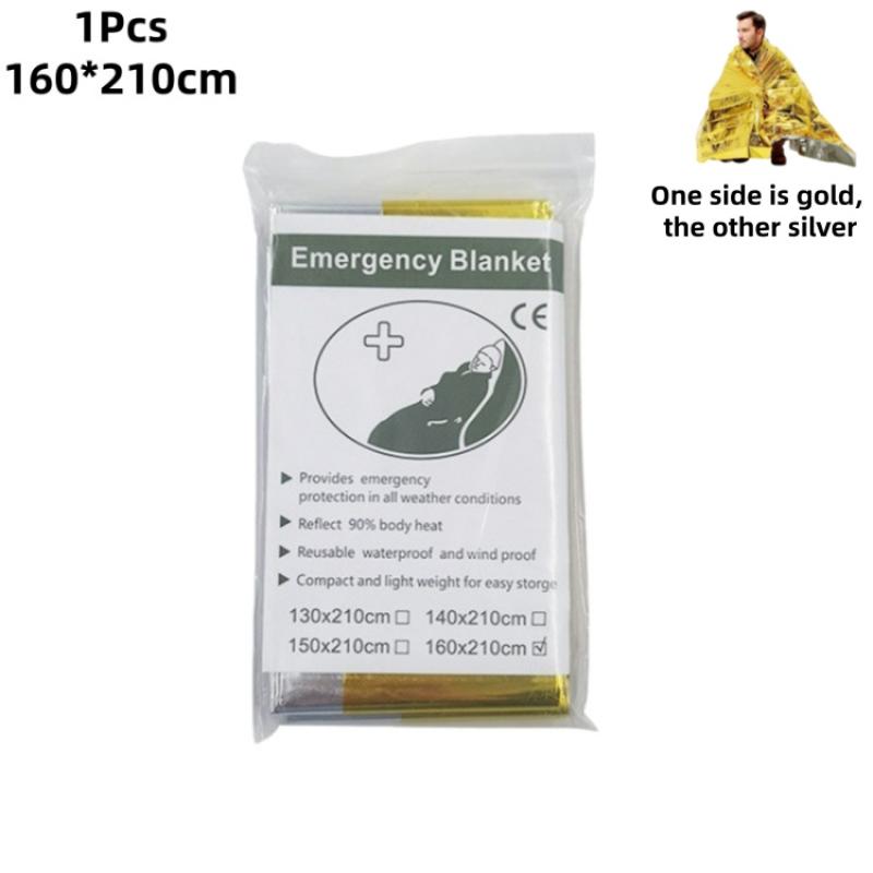 1/5 шт. Внешнее Аварийное Золотисто-Серебристое Одеяло для Выживания First Aid Rescue Curtain Фольгированное Термостойкое Ветрозащитное Водонепроницаемое Одеяло