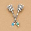 S925 Sterling Silver Jewelry National Style Personality Feather Bow Arrow Retro Popular Pendant