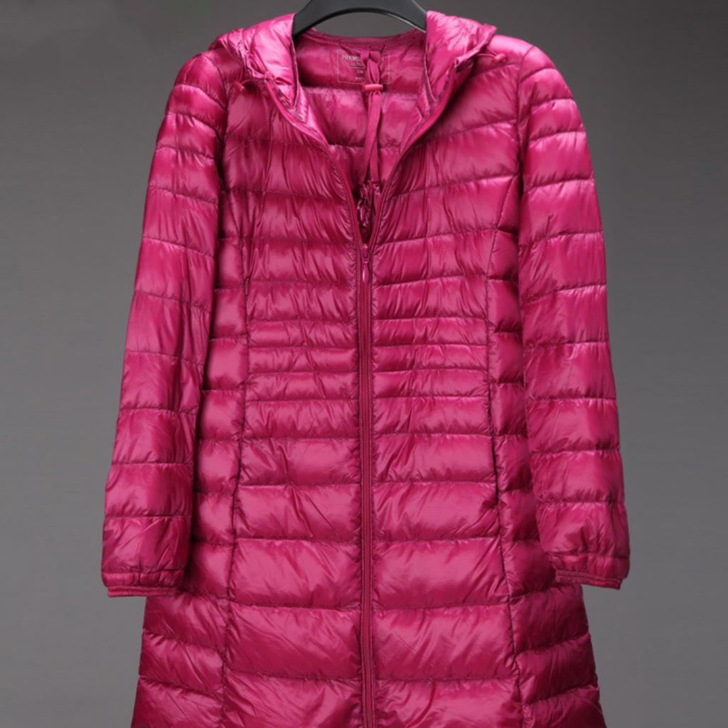 Spring and Autumn Hooded Down Jacket Plus Size Thin Slim Fit Mid-length Women's Jacket S-7XL Women