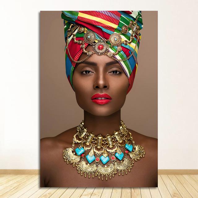 Африканское искусство Женщина Холст Картина Настенная картина HD Красота Девушка Скандинавские постеры и принты для гостиной Домашний декор Cuadros