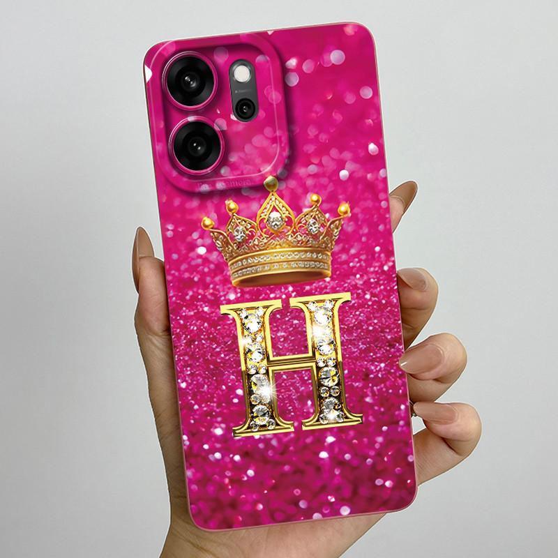 Чехол для Oppo Reno 14 FS Reno14 F S 14F 14FS 5G Чехол для телефона Королевские Буквы Ударопрочный Мягкий ТПУ Чехол Reno14FS Reno14F Чехол Capa