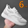 Unisex 6CM Height Increasing Casual Sports Shoes Breathable Genuine Leather & Mesh Lightweight Comfortable Elevator Sneakers