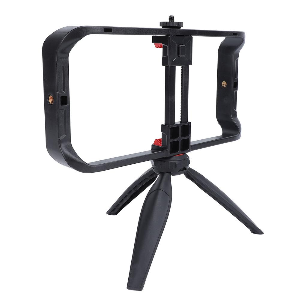 Smartphone Video Rig Filmmaking Vlogging Case Stabilizer Rig with Tripod Cold Shoe Mount 1 4 Inch Screw Interface for