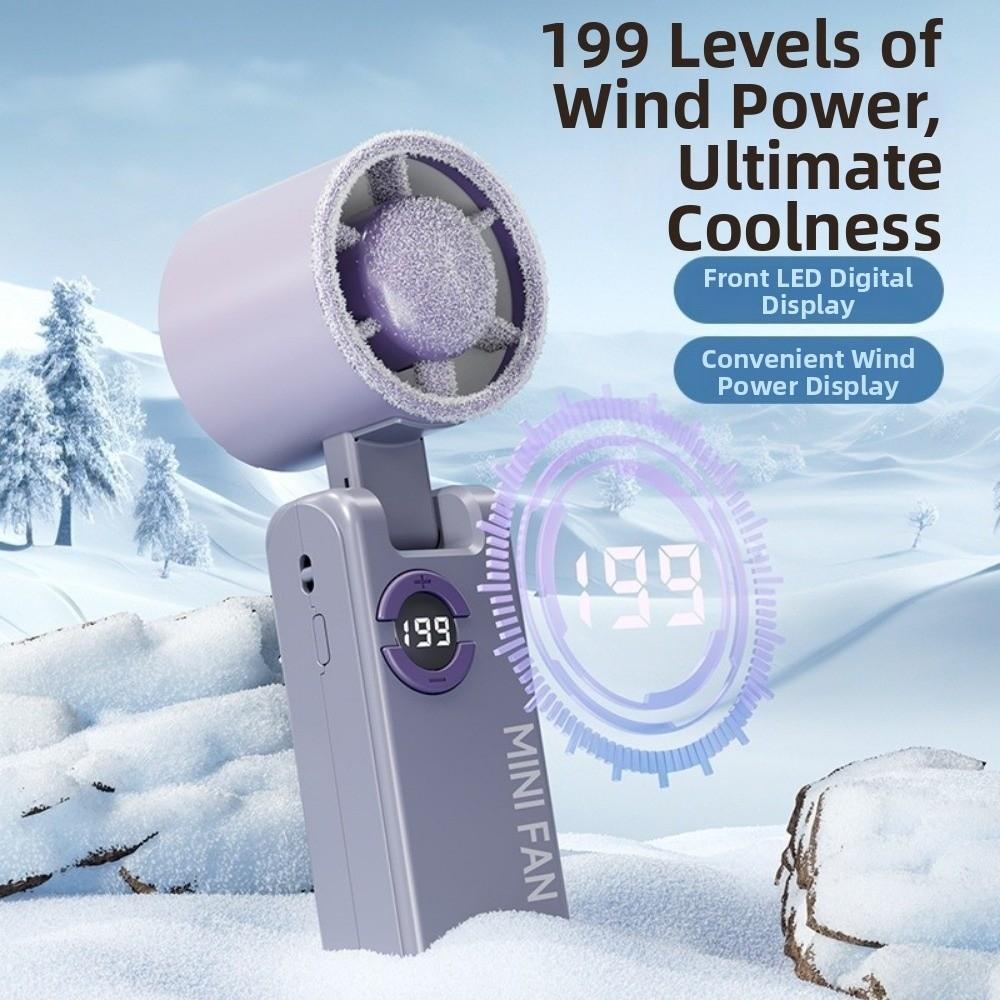 High-Speed Foldable Handheld Fan Portable Small Electric Fan Pocket Turbo Fan Camping